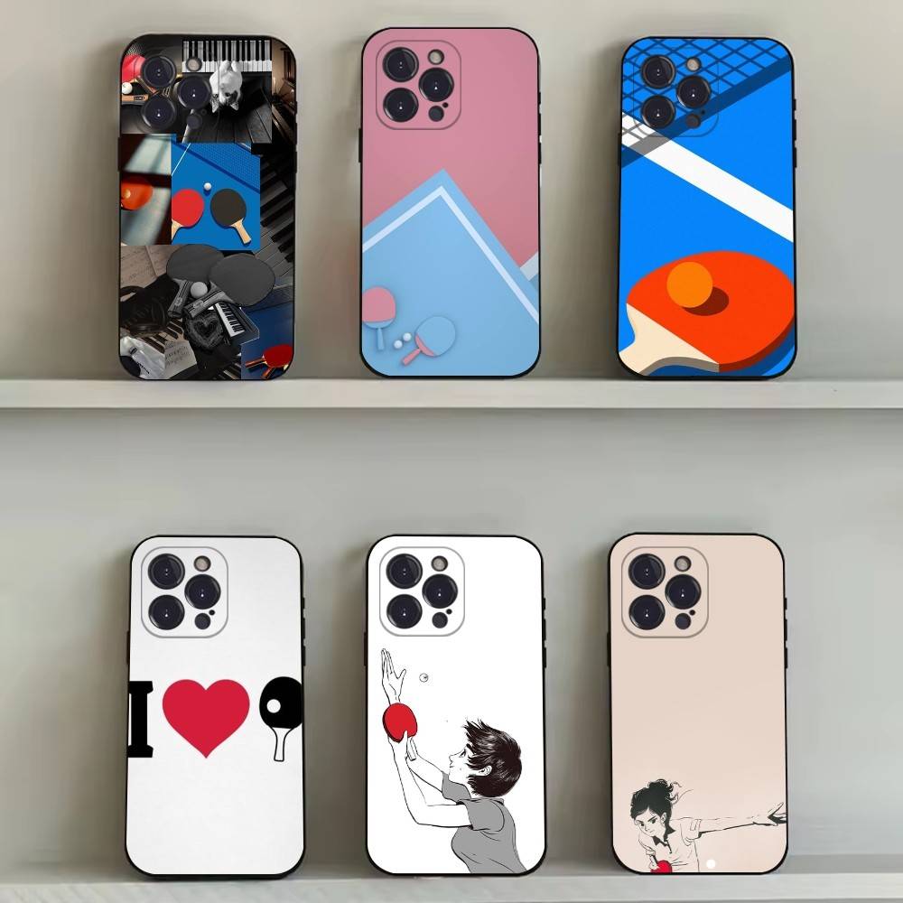 Table Tennis Cartoon - Coque de téléphone pour raquette de