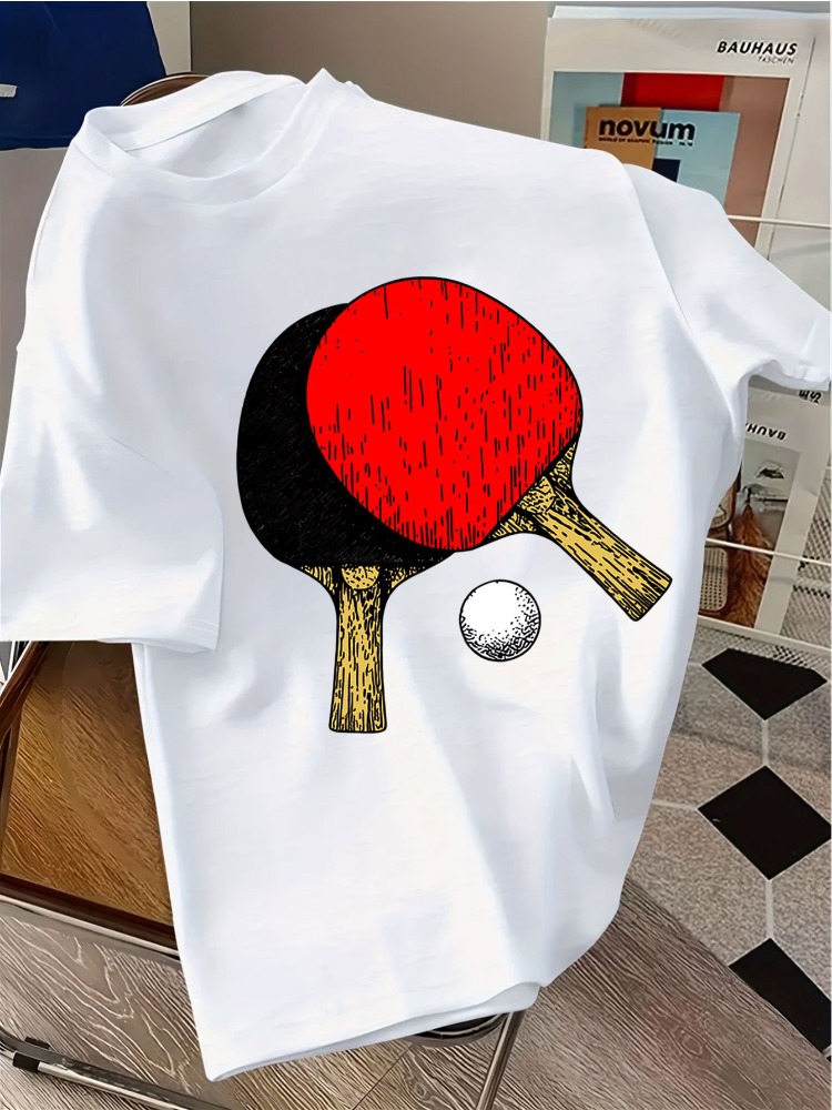 Table Tennis Graphics - T-shirt homme col rond bleu marine,