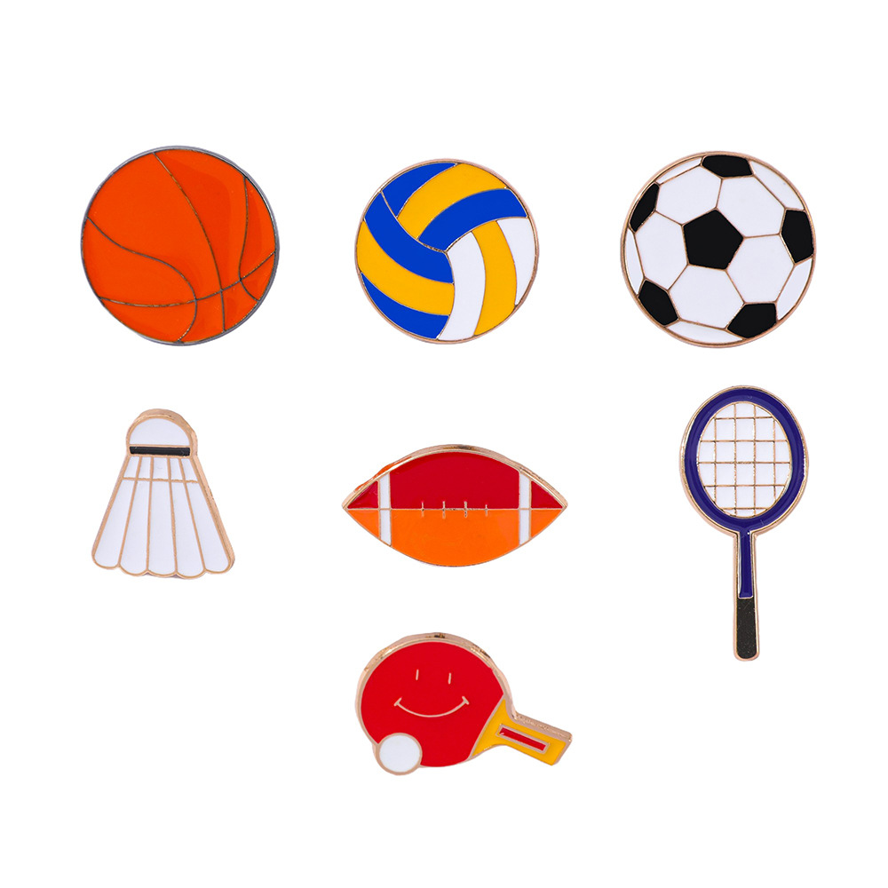 Table Tennis Cartoon - 1 Ensemble de badges en métal