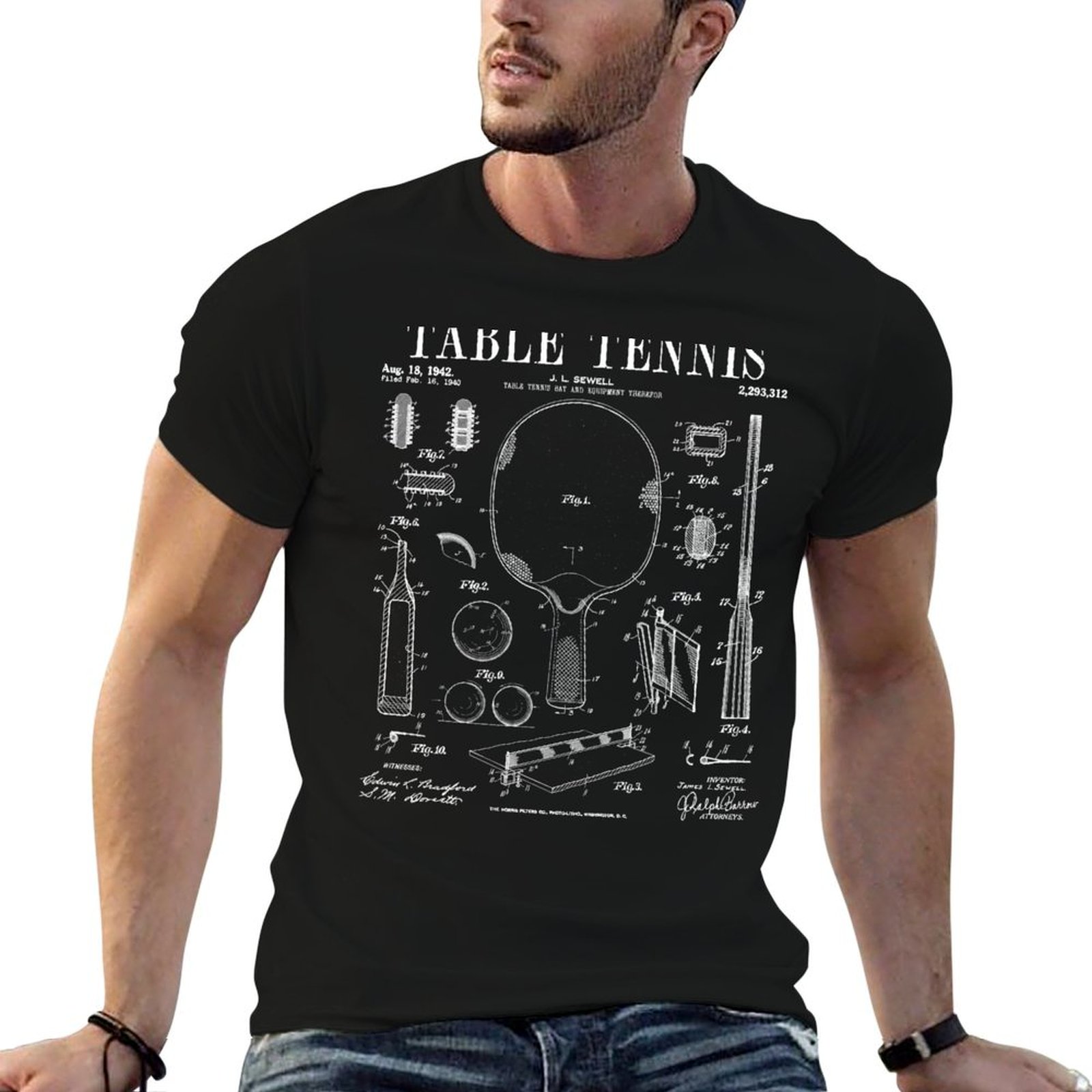 Table Tennis Drawing - T-shirt de sport à haute élasticité