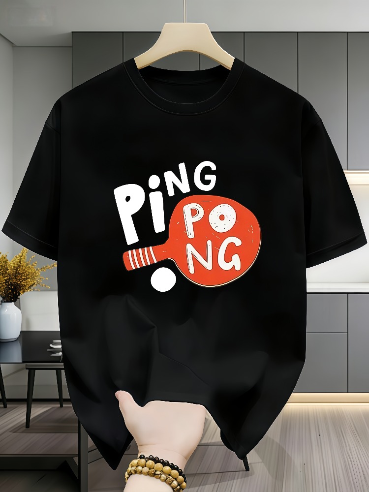 T-shirt en coton décontracté p - Table Tennis Graphics avis et prix