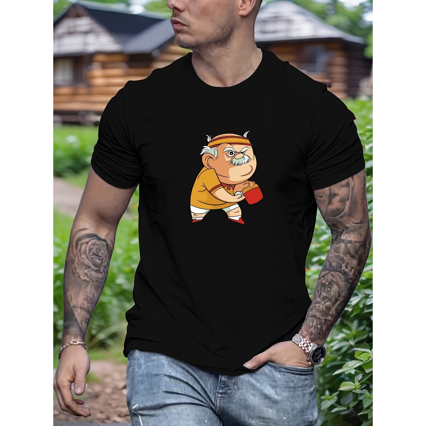 T-shirt en coton à manches cou - Table Tennis Graphics avis et prix